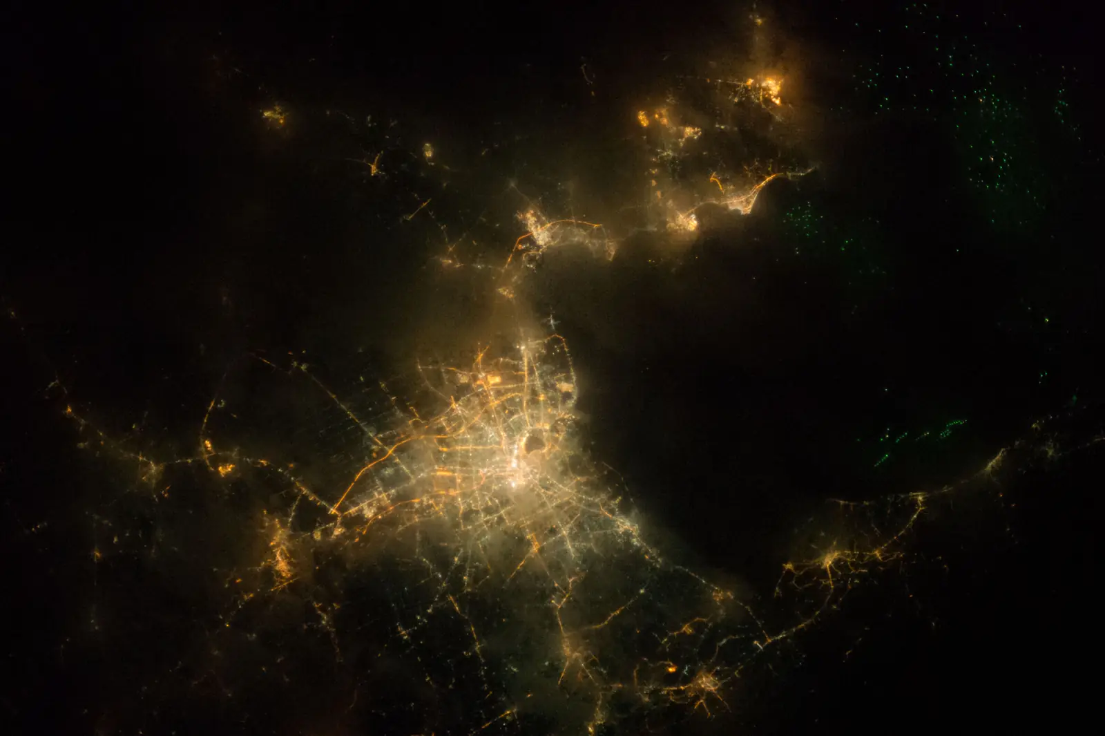 The lights of Bangkok at night, seen from orbit